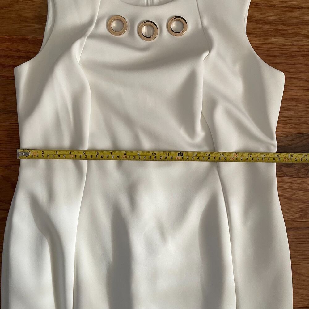 Calvin Klein Womens 14W Sheath Dress White Sleeveless Midi Workwear Classic - Picture 8 of 11